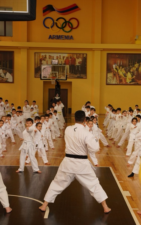 Group training in a large hall