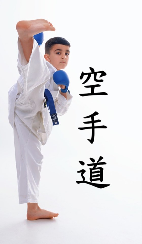 Student performing a kick