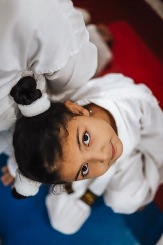 Smiling girl in a gi